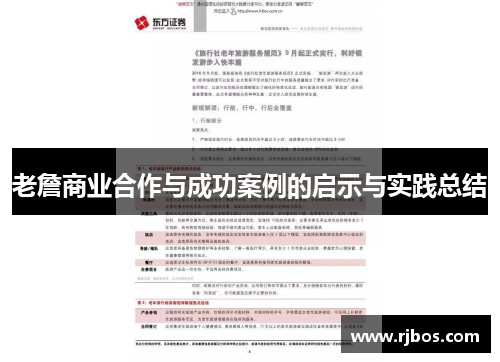 老詹商业合作与成功案例的启示与实践总结